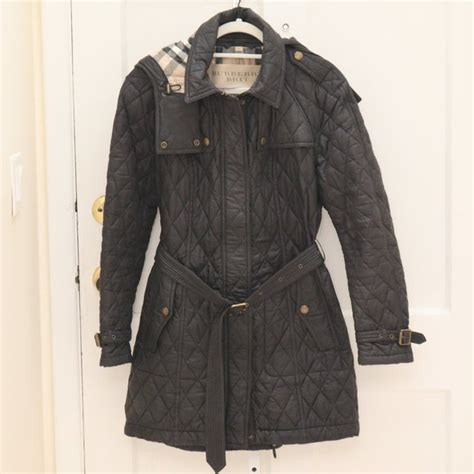 burberry quilted jacket pre owned|Burberry finsbridge belted quilted jacket.